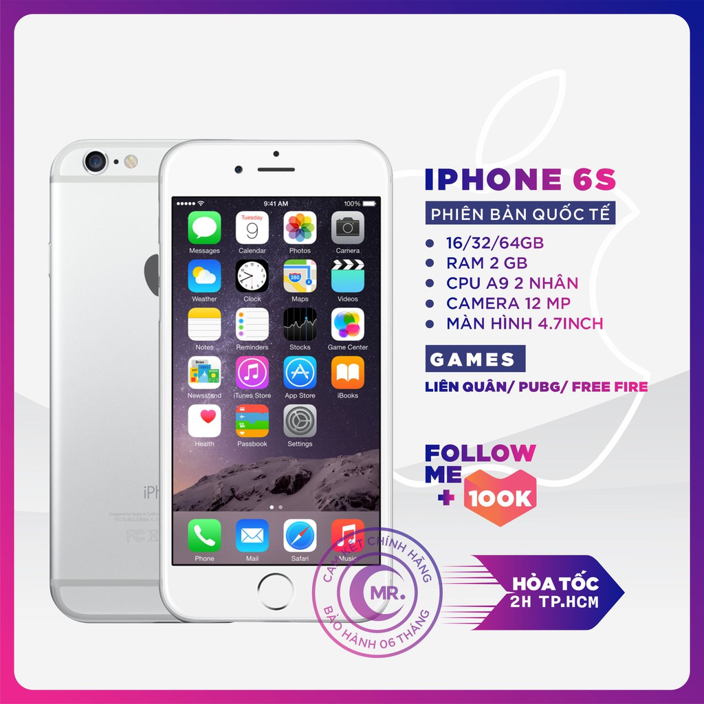 Điện thoại iPhone 6S MÁY TRẦN - 32G Quốc Tế Chính Hãng Apple Đẹp Keng 99% FREESHIP - MRCAU | BigBuy360 - bigbuy360.vn