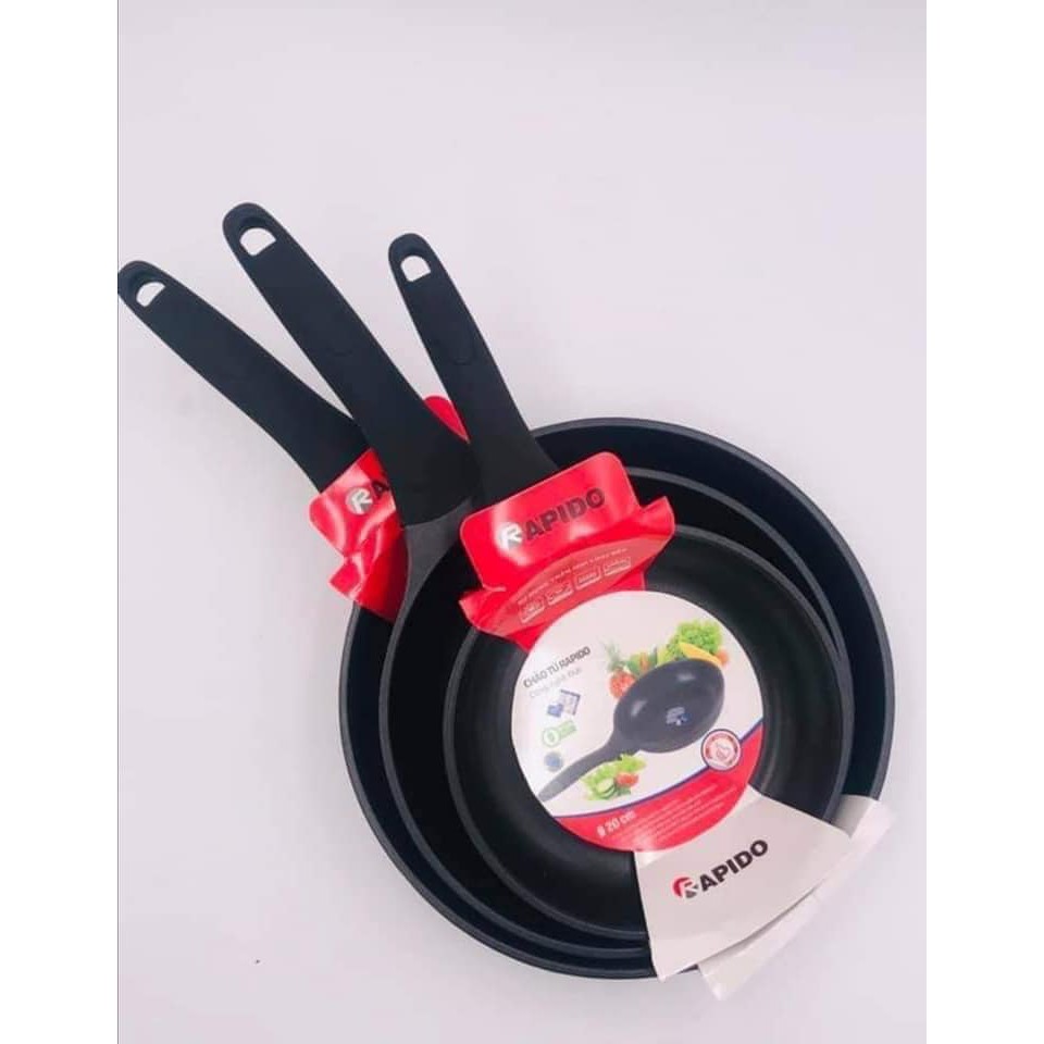 Chảo từ men đen Teflon Rapido 28cm đáy chấm – Chính hãng