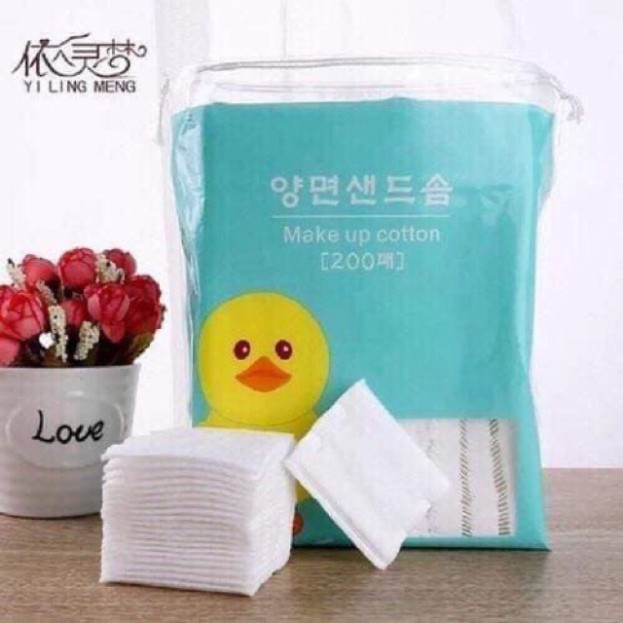 Bông tẩy trang cotton Gấu Vịt hàn xẻng (200 miếng)