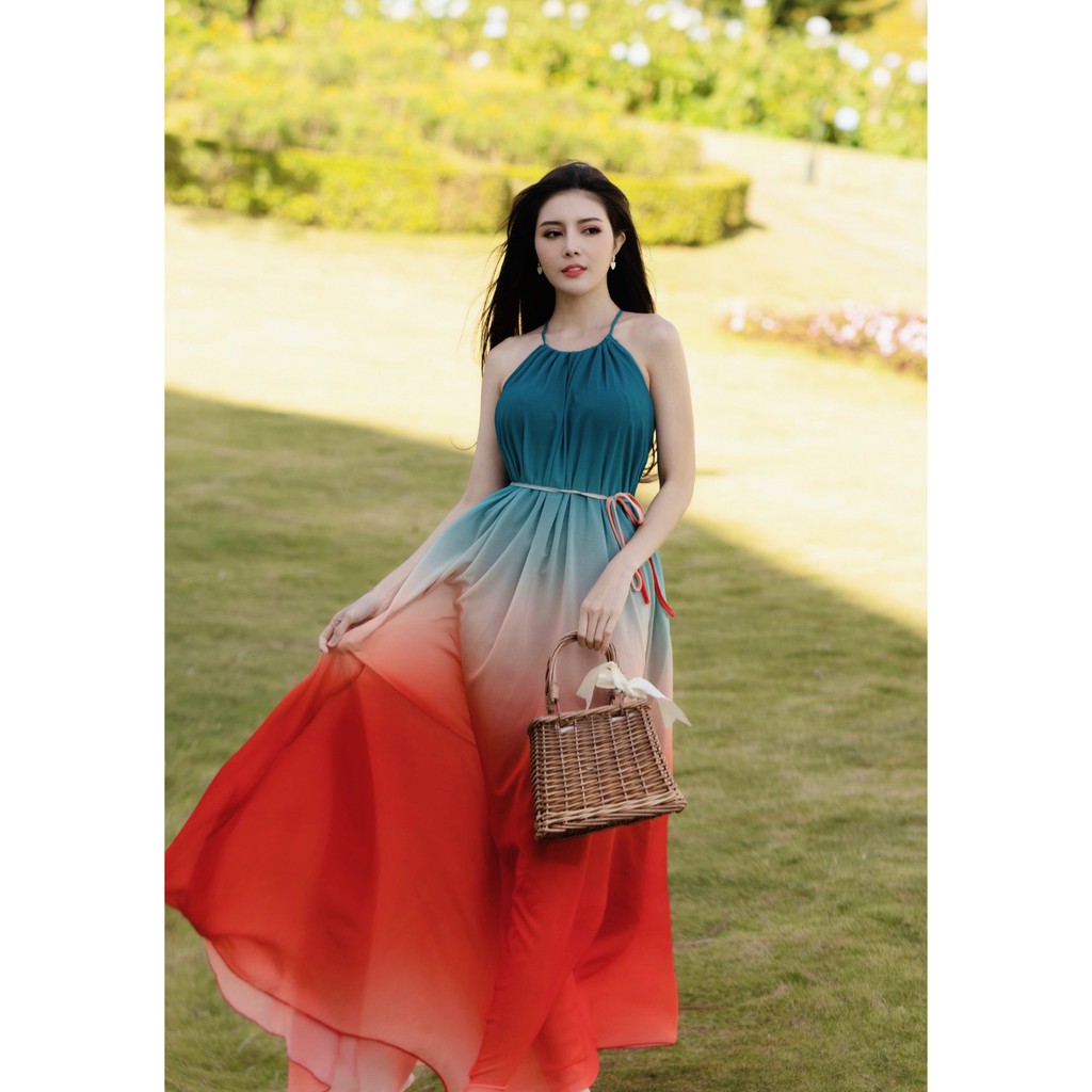 Đầm maxi loang màu 2021