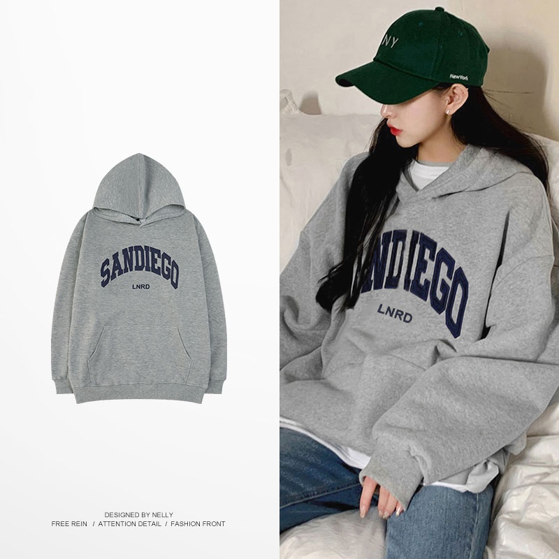 Áo hoodie Nelly nỉ lót lông in hình "SANDIEGO' áo nỉ Sandiago