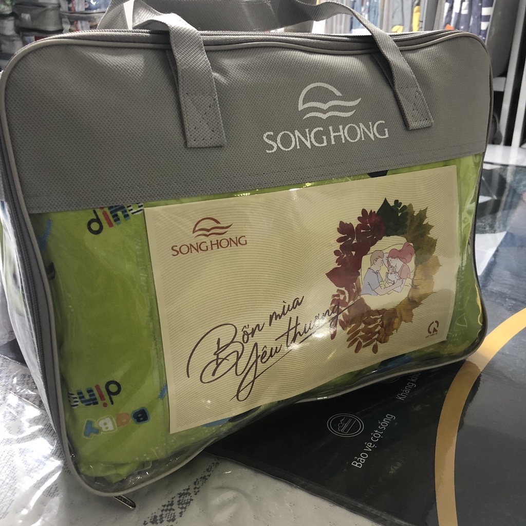 Bộ chăn gối cho bé chất cotton Sông Hồng