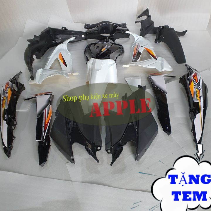 Bộ vỏ nhựa Màu Trắng Đen xe Wave RSX 100 - Bộ ổ khóa xe Wave RSX 100 đời 2008 đến 2009 -SPA-DG-RSX