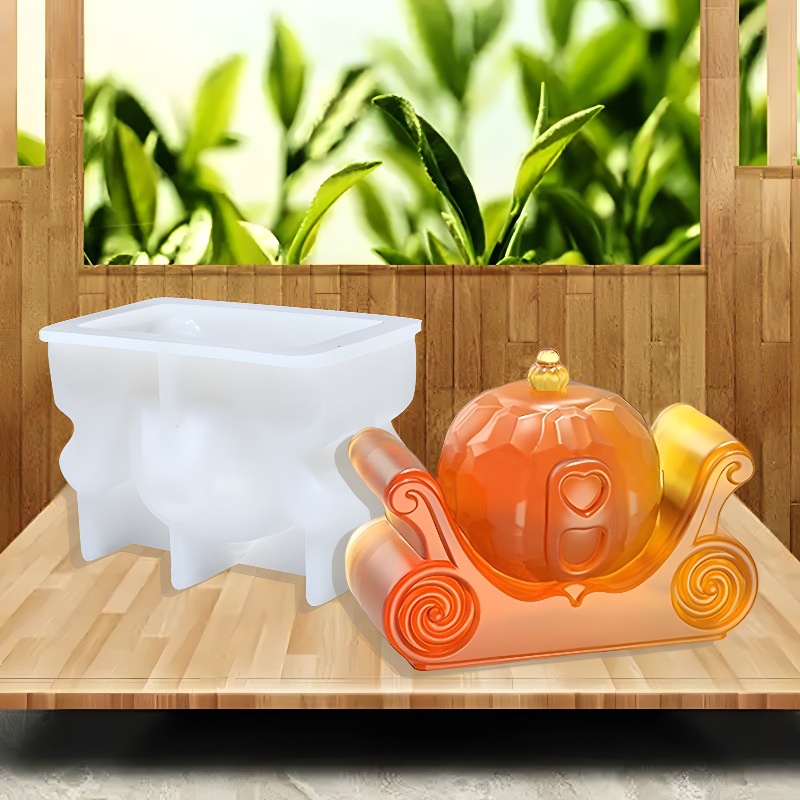 Khuôn Silicon Làm Nến Thơm Halloween Hình Bí Ngô 3D Epoxy Mới