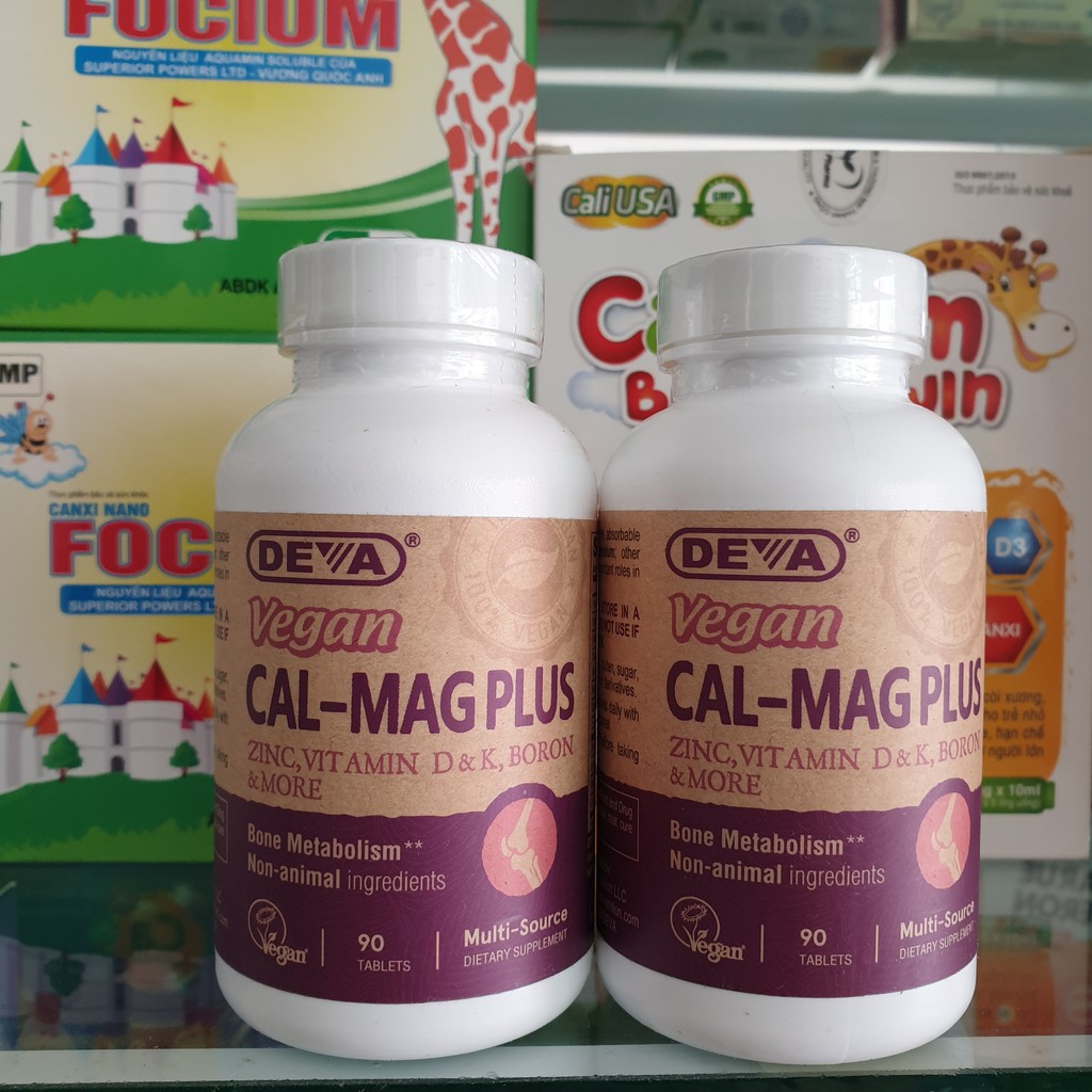 Vegan - Viên uống Bổ Sung Canxi, Vitamin D & Magiê Thuần Chay
