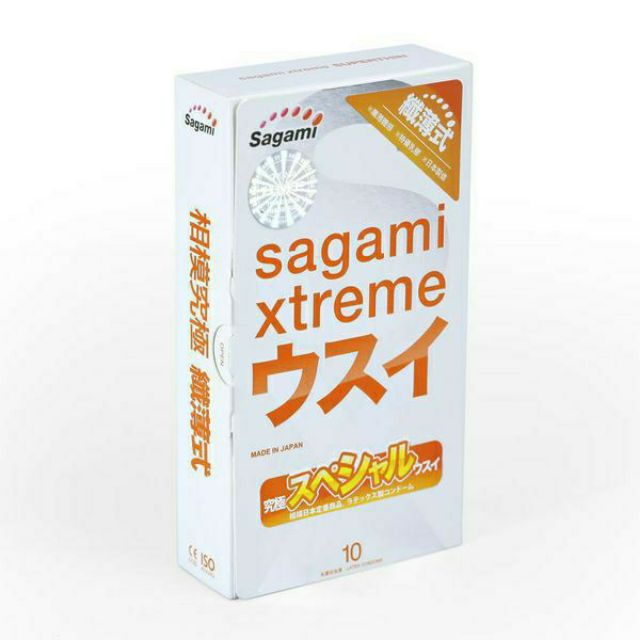 [ CHÍNH HÃNG ] - Bao cao su Sagami Xtreme Super Thin, siêu mỏng, co giãn, ôm khít - Hộp 10 chiếc