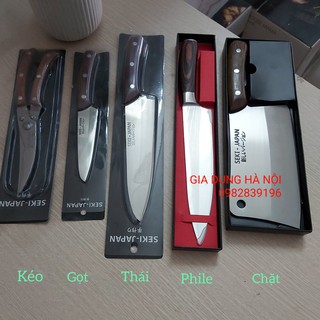 Bộ dao kéo 4 món Seki NHật Bản gồm: chặt ,gọt, thái,kéo cắt gà, phi lê, Thái Tramontina brazill