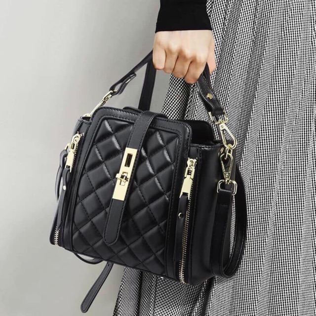 Túi hai khoá sườn da đẹp