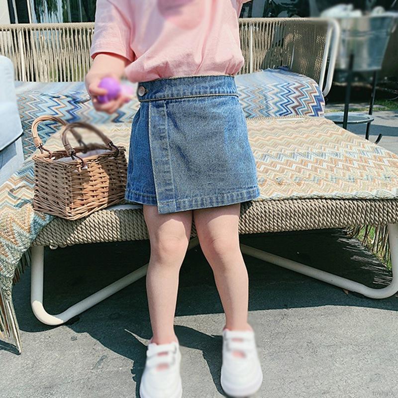 Quần Short Denim Giả Váy Thời Trang Hàn Quốc Cho Bé Gái