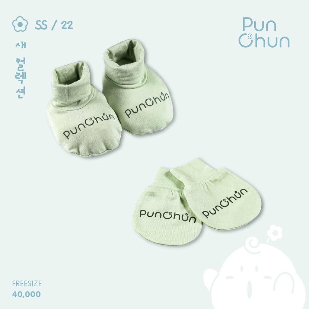Punchun set bao tay bao chân sơ sinh SS2022D03