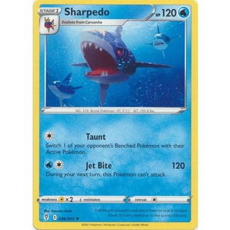Thẻ bài Pokemon Sharpedo - 36/203 - Rare