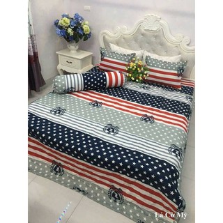 Bộ drap giường cotton lụa cao cấp sao rơi (chọn mẫu)
