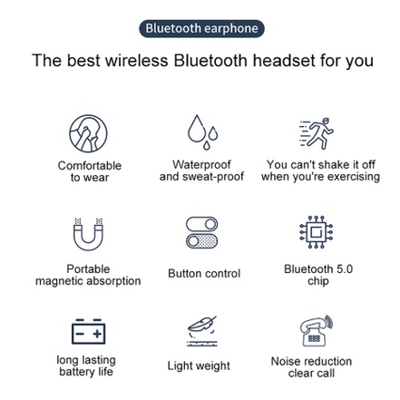 [Còn hàng] tai nghe bluetooth không dây thể thao âm thanh nổi bass bass phù hợp với mọi thiết bị thông minh