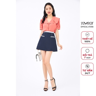 Chân váy nữ công sở chữ A phối túi 20AGAIN JAW0986