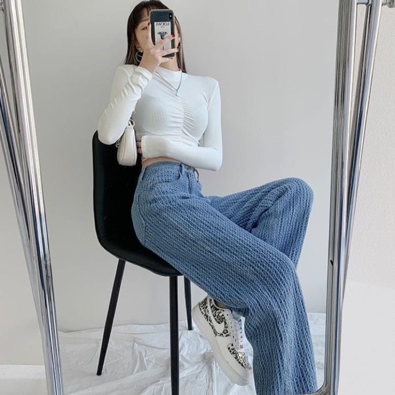 NEW ARRIVALS FREESHIP- QUẦN JEAN DEMIN DÁNG SUÔNG HOẠ TIẾT SIÊU CHẤT