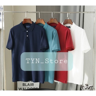 Áo thun nam, áo polo nam có cổ ngắn tay trơn chất cotton co dãn thoáng mát dáng basic TYN003