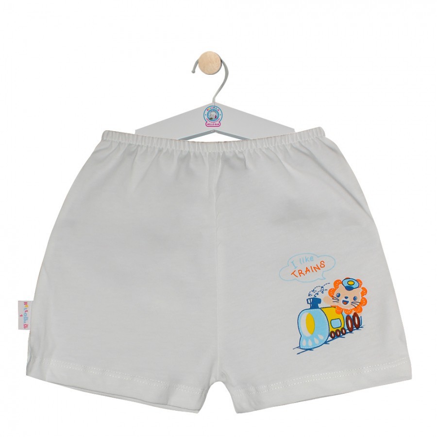 (bé 6-35kg) Quần ngắn trắng in HELLOB&B QL0128 - HELLO BB