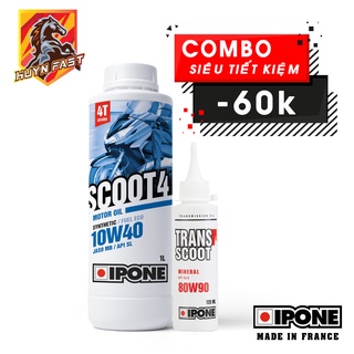 Combo dầu nhớt ipone scoot4 10w40 + nhớt lap ipone trans scoot 80w90