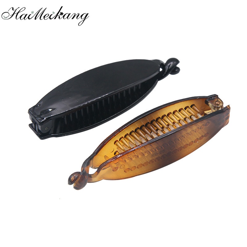 Kẹp tóc Haimeikang hình oval bằng nhựa thời trang