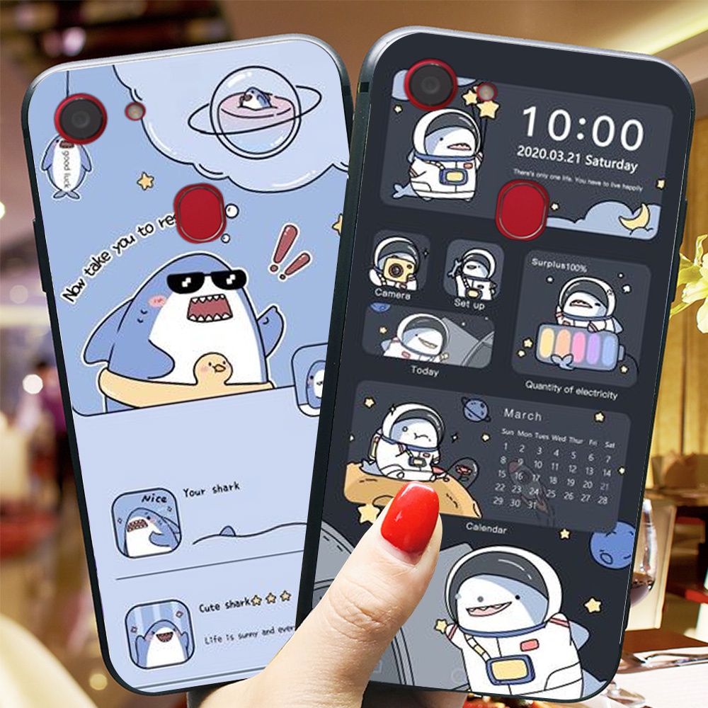 Ốp lưng điện thoại oppo f5 / f5 youth / f7 bộ cá mập shack đu đu đu xanh