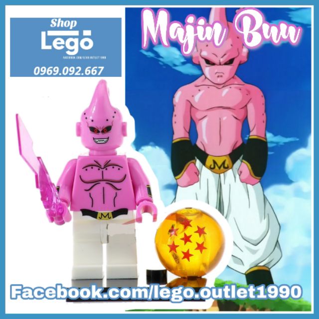 Xếp hình Ma bư còm - Majin Buu trong Songoku Dragon Ball Z Lego Minifigures Kopf Kf375 Kf6030