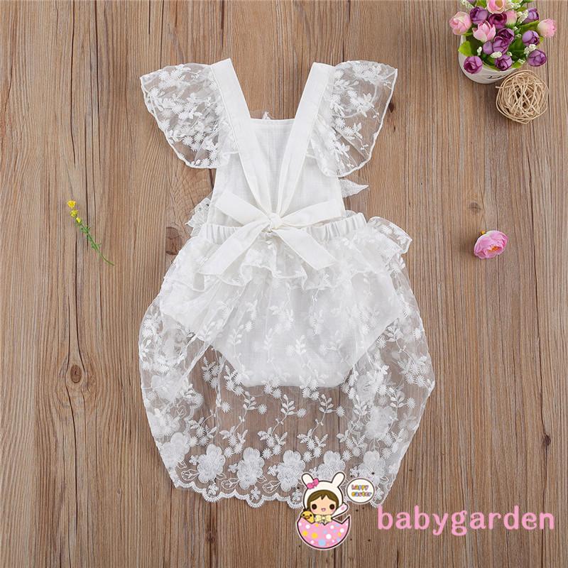 Babygarden-0-24 Tháng Ren Hoa 3d Dễ Thương Cho Bé Gái