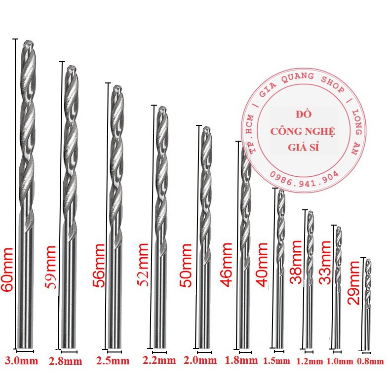 Bộ 10 mũi khoan nhỏ