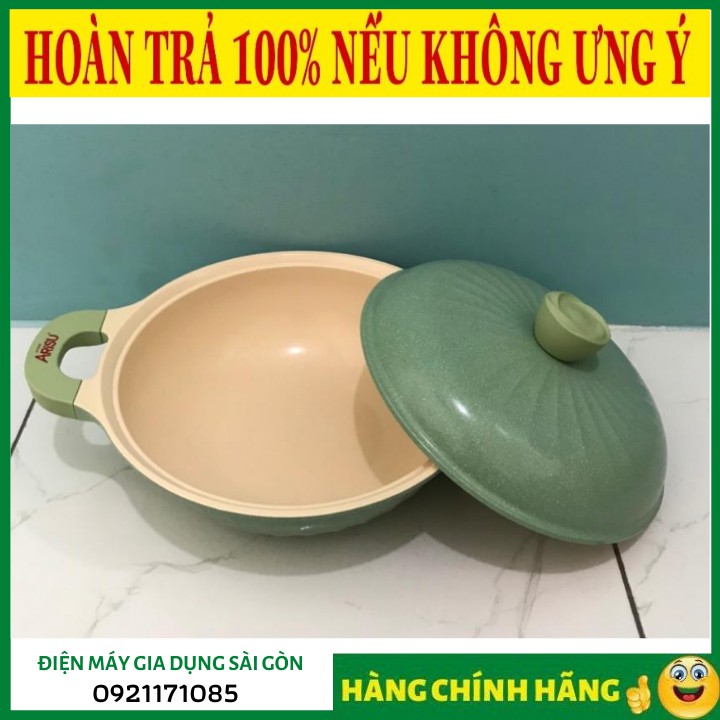 Nồi kháng khuẩn phủ TITANIUM 7 lớp Happy Home Pro màu xanh lá size 28cm - HP-XL28