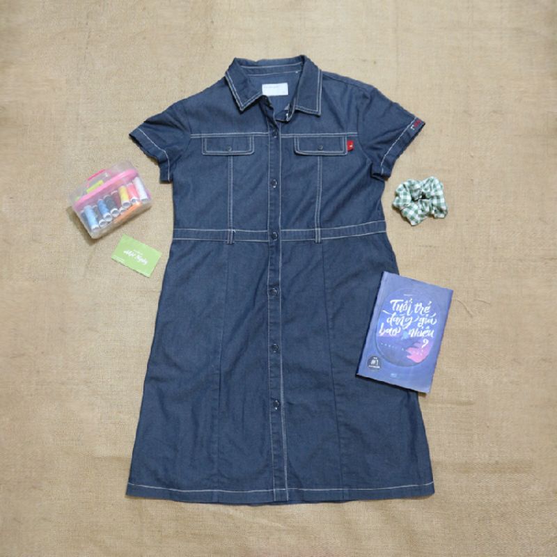 Váy sơmi denim dáng suôn THE DAY GIRLS dày dặn | BigBuy360 - bigbuy360.vn