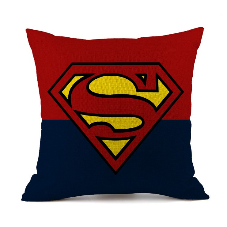 45*45CM Cotton Linen Backrest Pillow Cushions Covers Pillowcase Bedding Marvel(Pillow not included）