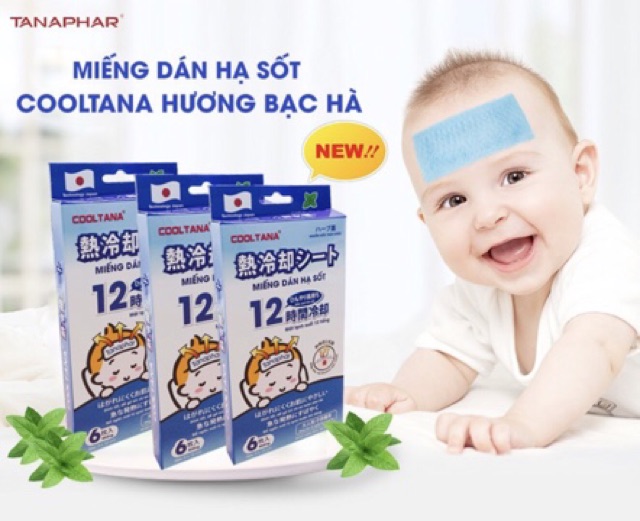 🍃🍃🍃 Miếng dán hạ sốt COOLTANA mát lạnh suốt 12 tiếng