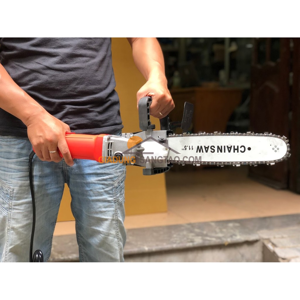 Phụ kiện chuyển đổi máy cắt mài thành máy cưa xích bản tra dầu xích tự động