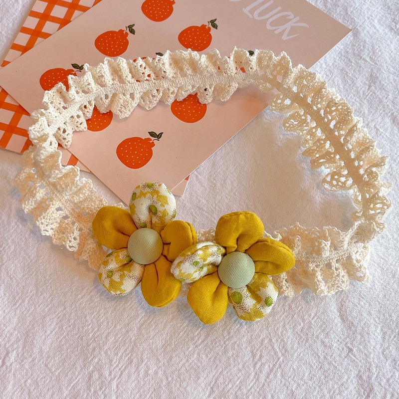 Băng đô cài tóc/turban đính hoa vải handmade size nhỏ cho bé sơ sinh 0-36 tháng