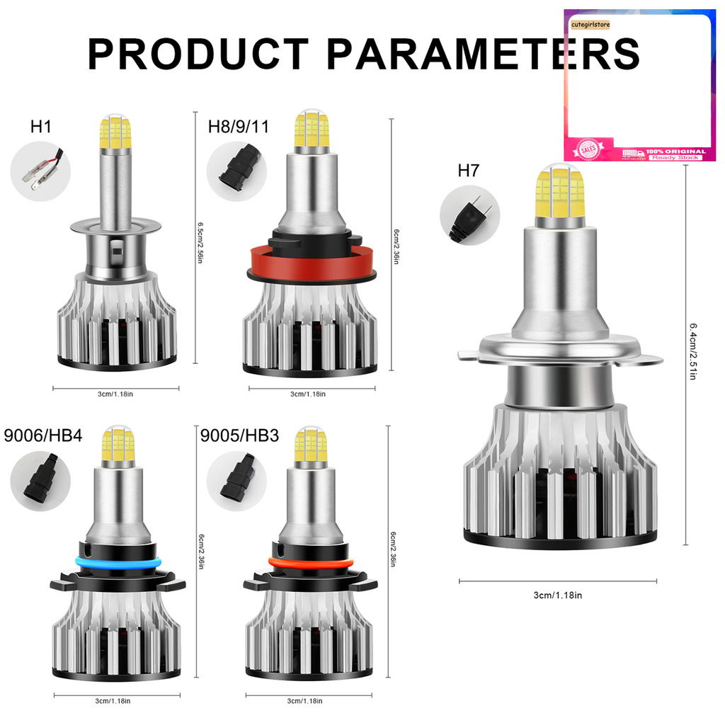 Set 2 đèn pha sương mù led 24 bóng H1 H7 H11 360 độ bằng hợp kim nhôm dành cho xe hơi