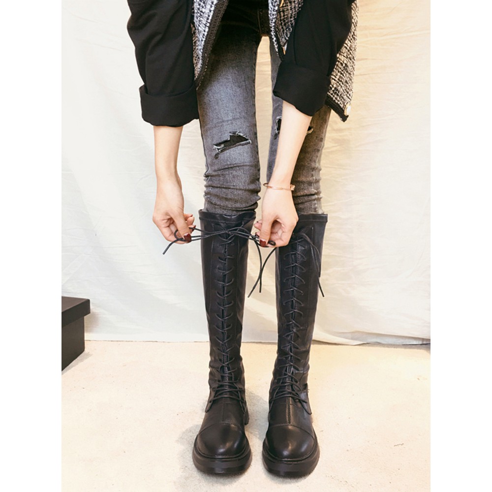 ORDER - Giày Boot da nữ Martin chiến binh cổ cao 2 mẫu ( Có ảnh thật ) | BigBuy360 - bigbuy360.vn