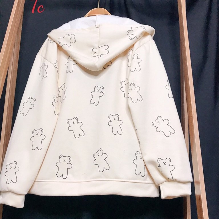 Áo Khoác Hoodie ZIp In Hình Thú Ngộ Nghĩnh Unisex Nam Nữ Form Rộng Ulzzang | BigBuy360 - bigbuy360.vn
