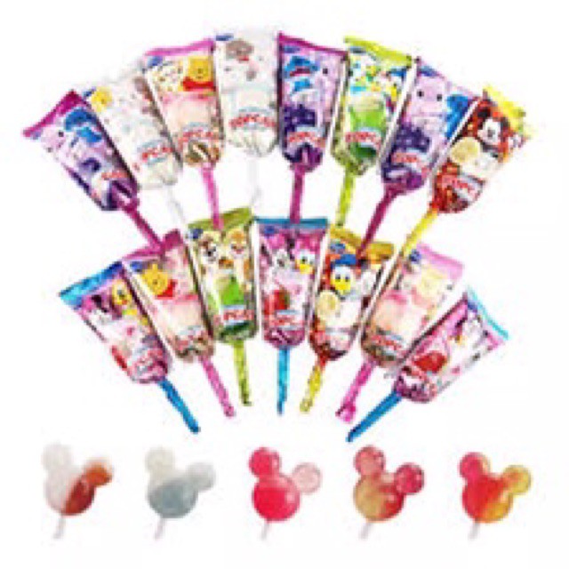 Kẹo mút Popcan mickey Glico vị trái cây Nhật Bản 13g/ cây( Giao màu ngẫu nhiên)