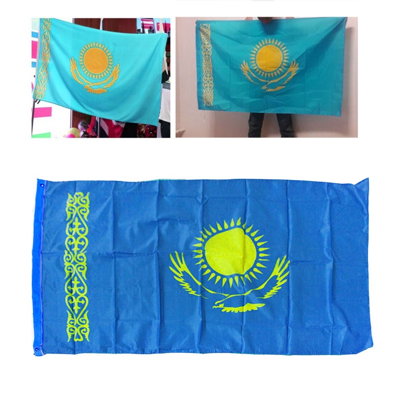 Lá Cờ Kazakhstan Chất Liệu Polyester Dùng Để Trang Trí Tiệc