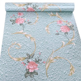 decal giấy dán tường hình hoa hồng nền 3d keo sẵn khổ 10m x45cm