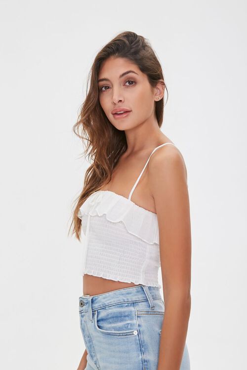 Áo croptop hai dây phối bèo F21