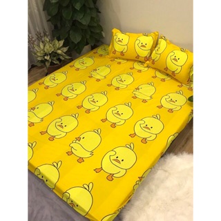 Bộ chăn hè ga gối tặng kèm vỏ ôm - Mặt cười vàng