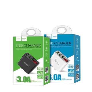 Củ sạc 3 cổng usb hoco c15 - màn hình lcd hiển thị điện áp