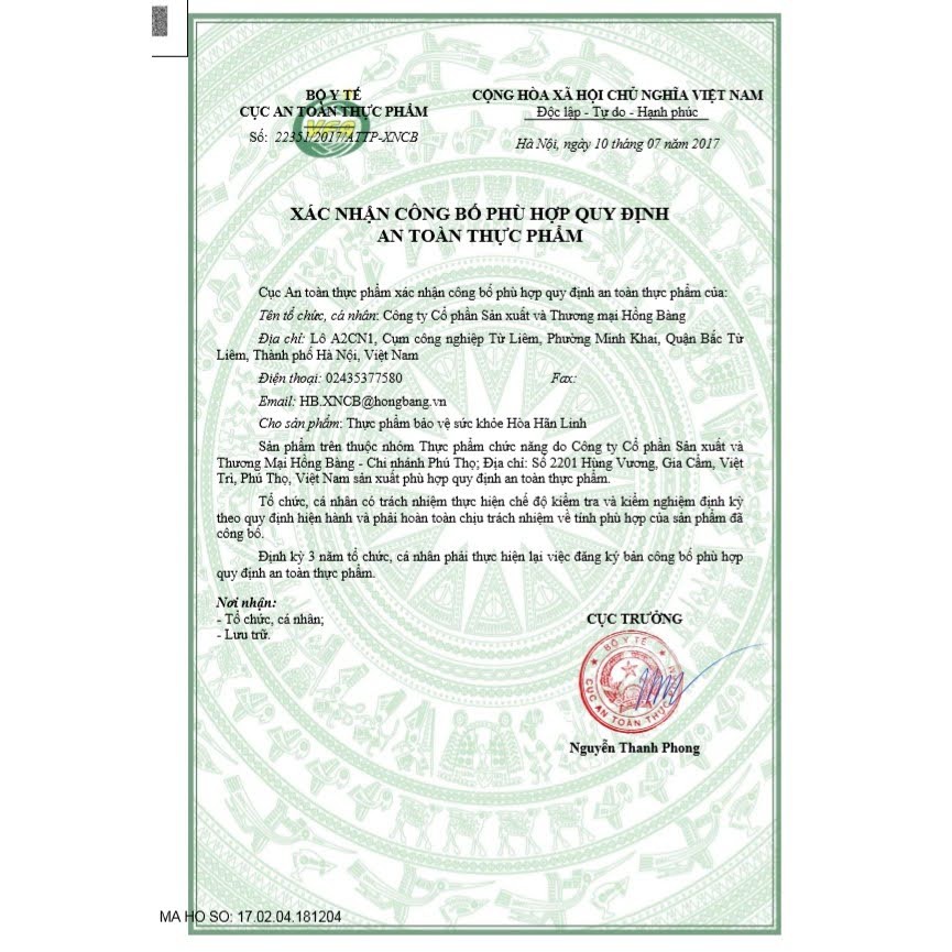 CHÍNH HÃNG HÒA HÃN LINH - GIẢI TỎA NỖI LO MỒ HÔI NHIỀU TAY CHÂN - tích 6 tem được 1 hộp