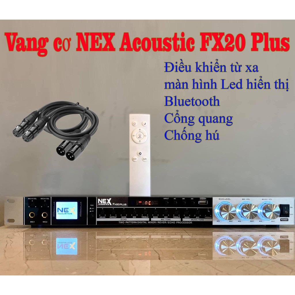 Vang Cơ Bluetooth NEX FX20 PLus, Thiết Bị Đầu Thu Karaoke NEX FX20 Plus Chuyên Nghiệp, Có Remote, Màn Hình LED, USB
