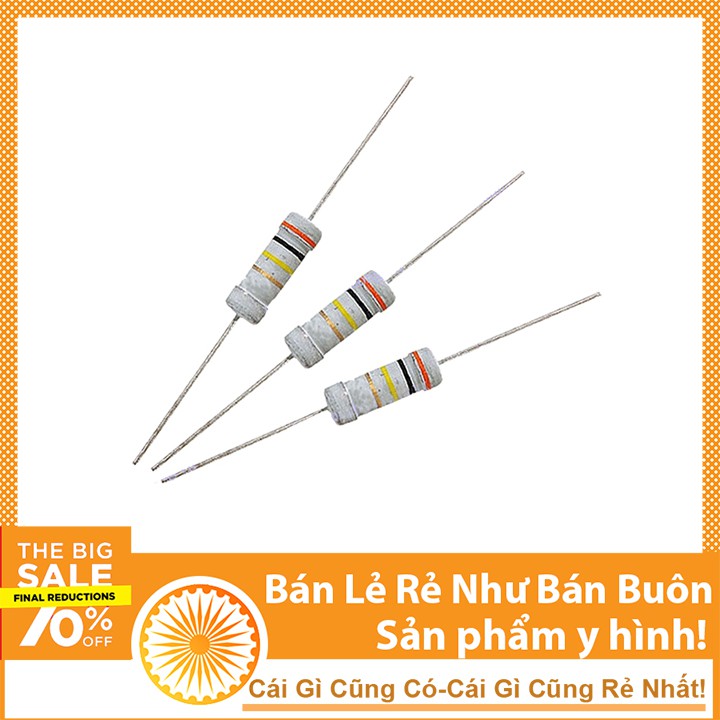 Điện Trở Cắm 1W 5% (Túi 10 con) Giá Trị Từ 10K Đến 1M