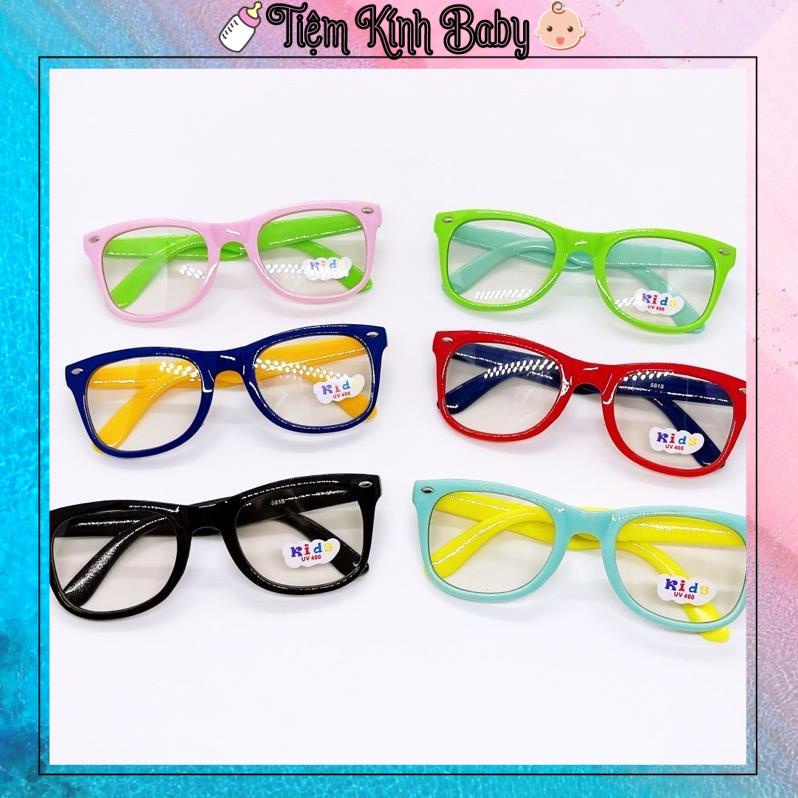 Kính vuông gọng nhựa chống bụi siêu yêu cho bé, gọng kính giả cận thời trang chống giọt bắn côn trùng cho bé trai bé gái