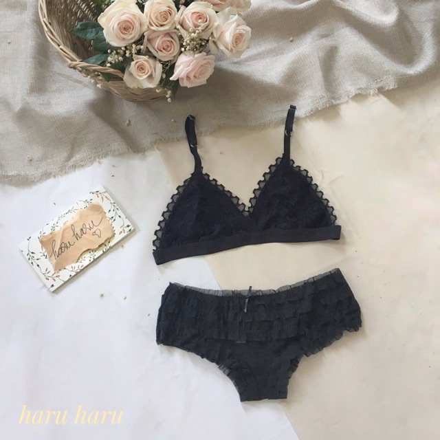 [Mã 252FASHIONSALE giảm 12% đơn 99K] Yoko Set đồ lót bralette mềm mại haruharu.label | BigBuy360 - bigbuy360.vn