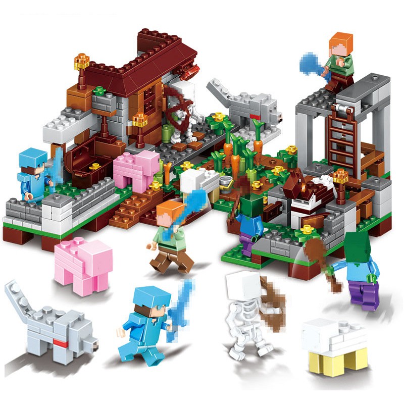 [XẢ HÀNG]Lego Minecraftt💖Trang Trại Nhỏ Của Bé Chuỗi Lego Minecraftt[300 CT]