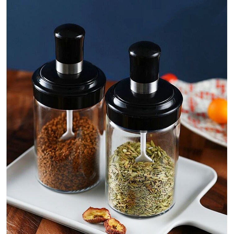 Set 5 lọ gia vị kèm thìa thủy tinh Misy Home