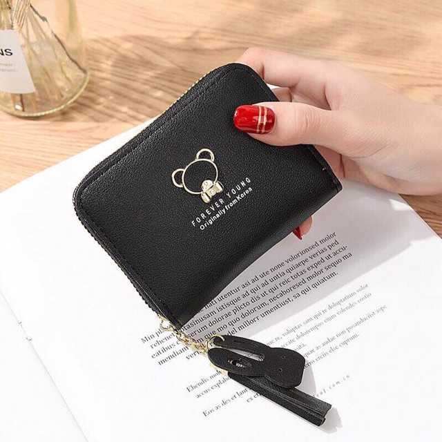 Ví nữ cầm tay họa tiết gấu con
